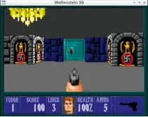  ??  ?? Wolfenstei­n 3D was banned from sale in Germany due to its use of Nazi symbols. The SNES version removed these as well as the gory effects.