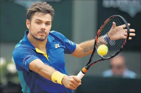  ?? REUTERS ?? Stan Wawrinka in action during his French Open first round match against Jozef Kovalik on Tuesday.