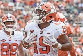  ?? KEN RUINARD/USA TODAY SPORTS ?? Clemson running back Keith Adams Jr. is competing to be the primary backup to starter Phil Mafah.
