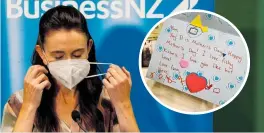  ?? ?? Jacinda Ardern and her Mothers Day card from daughter Neve.