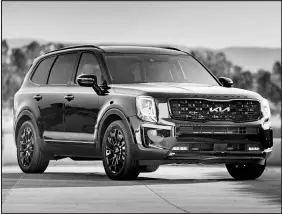  ?? KIA MOTORS AMERICA VIA AP ?? The Kia Telluride has an adult-friendly third row and abundant cargo space among its many highlights.