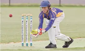  ??  ?? Right - William Audist keeps his eye on the ball as he takes it from the outfield at Dowton Park on Saturday morning.