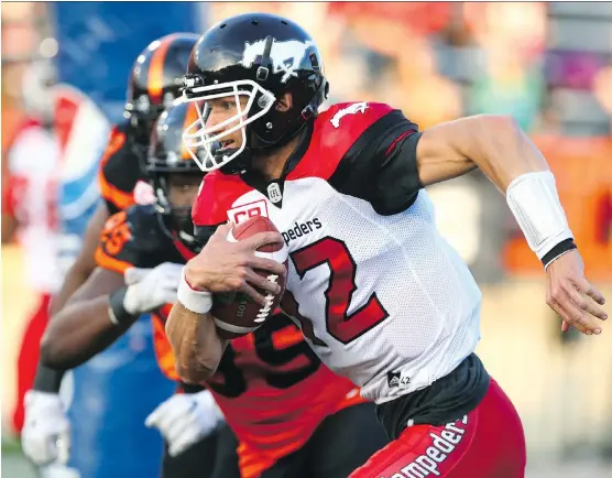 ?? JIM WELLS ?? Calgary Stampeders’ holdover quarterbac­k Ricky Stanzi figures to get plenty of playing time tonight in their exhibition game against the B.C. Lions at McMahon Stadium.