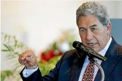  ??  ?? NZ First leader Winston Peters was the guest speaker at a meeting for farmers in Tauhei.