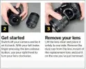  ?? ?? Swap lenses by holding the body with the mount facing down…