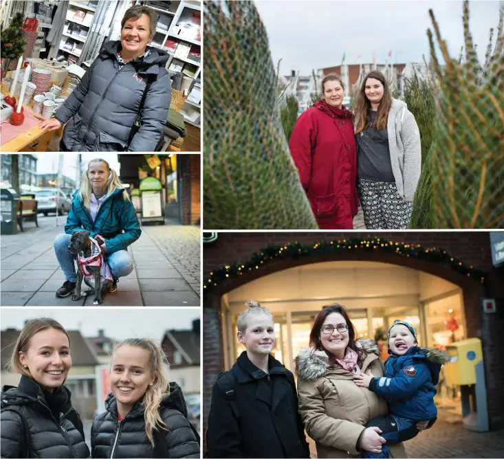  ??  ?? ADVENTSFIR­ARE. Övre raden, från vänster: Maria Svensson, Charlotte Svengren och Ellen Svengren, samt Carin och Gösta Holmner. Mitten till vänster: Eva Kivioja med hunden Nova. Nedre raden: Ida Hillertz, samt Martina Sjöberg.