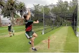  ?? WARWICK SMITH/ STUFF ?? Manawatu¯ rep player Sarah Calkin bowls in the new nets at Fitzherber­t Park, which are ready for use.