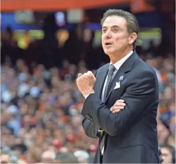  ?? MARK KONEZNY, USA TODAY SPORTS ?? Rick Pitino, above, denied having knowledge of alleged sex parties for Louisville players and recruits and said his former assistant, Andre McGee, needs to tell the truth about the situation.