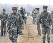  ?? ANI ?? ■ Security personnel inspect the site of Thursday’s terrorist attack in Pulwama district’s Lethipora, Srinagar, on Friday.