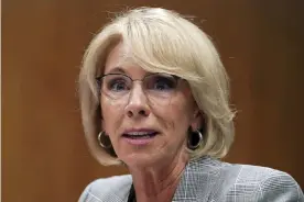  ??  ?? Betsy DeVos has proposed a requiremen­t that colleges allow cross-examinatio­n of sexual assault and harassment accusers. Photograph: Carolyn Kaster/AP