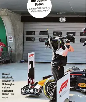  ??  ?? Daniel Ricciardo gewann in Schanghai seinen sechsten Grand Prix EXPA, AP