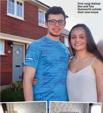  ??  ?? First rung: Nathan Doe and Tyla Stanworth outside their new house