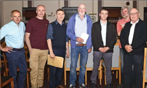  ?? Pic: Tom Callanan. ?? Pictured at the Sligo Greenway Co- op AGM in Curry last Wednesday: Joe Corcoran, Romauld Mullarkey, Pat McCarrick ( Chairman of Sligo Greenway), Peadar Conway (Sligo Greenway , Treasurer), Cllr Dara Mulvey, Peter Shneider and Don Dirrane.