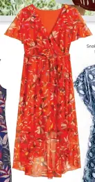  ??  ?? Printed Fit & Flare Wrap DRESS in Orange Floral, $99, additionel­le.com.