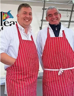  ?? ?? Hyson Green market traders Martin Dring (main image) and Glen Bradley and Mark Wilson of Cleaver Meats