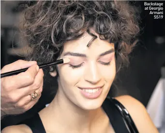  ??  ?? Backstage at Georgio Armani SS19