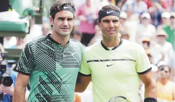  ??  ?? Roger Federer et Rafael Nadal sont les deux principale­s têtes d’affiche de la Coupe Rogers. Ils pourraient se faire face en finale. - Archives