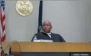  ?? CAROLYN THOMPSON — THE ASSOCIATED PRESS ?? In this file photo, City Court Judge Craig Hannah presides at Opiate Crisis Interventi­on Court in Buffalo, N.Y. The first such program in the country puts users under faster, stricter supervisio­n than ordinary drug courts, all with the goal of keeping...