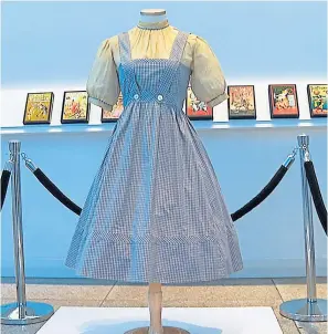  ?? ?? FILM ICON: Judy Garland wore the dress in the movie The Wizard of Oz.