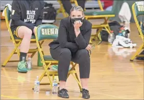  ?? James Franco / Special to the Times Union ?? Siena women’s basketball coach Ali Jaques is not happy, and it’s not just because her Saints are 0-2. They’re on a second Covid-related pause.