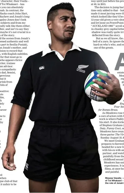  ??  ?? Mosese Vaeaila – a recent graduate of Toi Whakaari – absolutely inhabits the role of Jonah Lomu in Jonah.