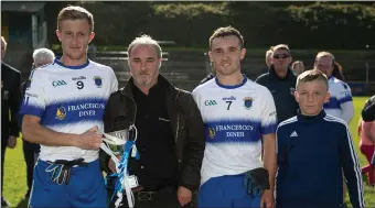  ??  ?? Pats Captain Terry Healy with Christy Moorehouse Snr and his sons Christy Jnr and Johnno.