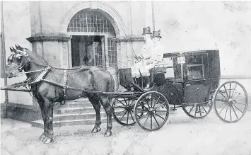  ??  ?? A young Edward Henry Davies in fine fettle, driving Mr Reeves’ coach