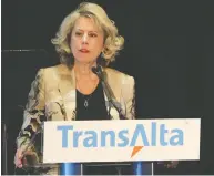  ?? LEAH HENNEL / POSTMEDIA FILES ?? Dawn Farrell, CEO of TransAlta Corp., says the company is on track to reduce 2005 emissions 70 per cent by 2022.