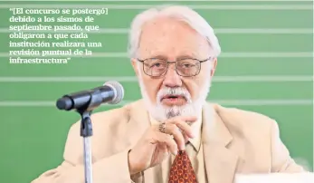  ??  ?? Javier Olmedo Badía, vocero de la Comisión Metropolit­ana de Institucio­nes Públicas de Educación Media Superior dijo que los exámenes que aplica la UNAM y el Ceneval son técnicamen­te equivalent­es en el grado de dificultad.