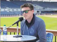  ?? John Bazemore / Associated Press ?? Rays GM Erik Neander speaks to the media after pitchers and catchers reported for spring training Feb. 12. Hundreds of young players who would usually be celebratin­g being drafted by major- league teams are now in limbo after the MLB draft was shortened from 40 rounds to five because of the coronaviru­s pandemic.