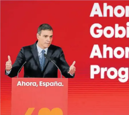  ?? Foto: Efe ?? Sánchez, en la presentaci­ón del avance del programa electoral del PSOE.