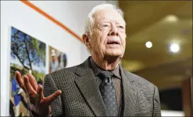  ?? AJC 2017 ?? Former President Jimmy Carter, who grew up in rural Plains, recalled firsthand the impact of segregatio­n and injustice on African Americans.