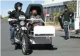  ?? Picture: Mark Andrews ?? Former health MEC Sindiswa Gomba goes for a ride in an eRanger motorcycle in East London in this file picture.