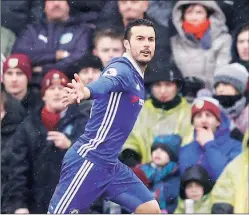  ?? Reuters ?? Pedro handed Chelsea the lead before Brady equalised for Burnley.