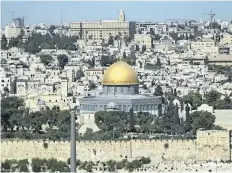  ?? MAHMOUD ILLEAN/THE ASSOCIATED PRESS ?? The Dome of the Rock Mosque in the Al Aqsa Mosque compound is seen in Jerusalem’s Old City Saturday. Islamic leaders called on Muslims to boycott the holy site after metal detectors were installed.
