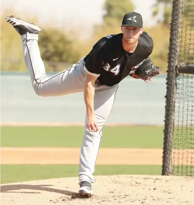  ?? JOHN ANTONOFF/SUN-TIMES ?? Michael Kopech, coming back from Tommy John surgery, won’t break camp with the White Sox.