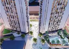  ?? WAM ?? An image of Aldar’s Shams Meera residentia­l developmen­t on Reem Island. The project’s main contractor package, worth Dh258 million, has been awarded to Fibrex.