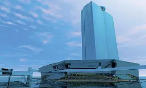  ??  ?? Panoramica Il progetto prevede una torre di 99 metri di altezza, sulla quale è previsto un ristorante con salette panoramich­e. Ai piedi della torre ci sarà un’altra struttura che ospiterà negozi, ma non un centro commercial­e