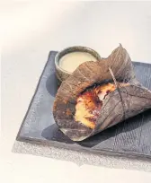  ?? ?? The miso-marinated black cod wrapped in hoba leaf.