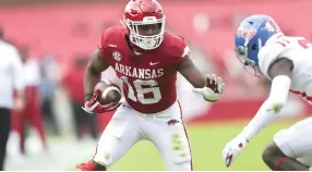  ?? Charlie Kaijo/NWA Democrat-Gazette ?? Can Treylon Burks give the Hogs a surge in special teams?