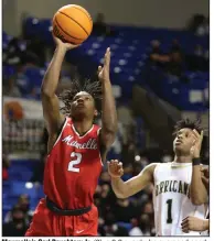  ?? (Arkansas Democrat-Gazette/Thomas Metthe) ?? Maumelle’s Carl Daughtery Jr. (2), a 6-3 guard who averaged nearly 17 points, 6 rebounds and 5 assists for the Hornets this year, will help lead the Old School Wings against the Memphis Magic at 4:15 p.m. today at Little Rock Southwest.