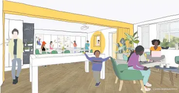  ?? IMAGES: ASKEW CAVANNA ARCHITECTS ?? Designs for the Full Circle @ Docklands youth centre in St Pauls. Ne seating areas and better toilet access will improve accessibil­ity