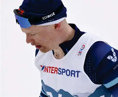  ?? FOTO: EMMI KORHONEN/LEHTIKUVA ?? Iivo Niskanen kunde inte blanda sig i medaljstri­den i 50 km klassiskt.
■