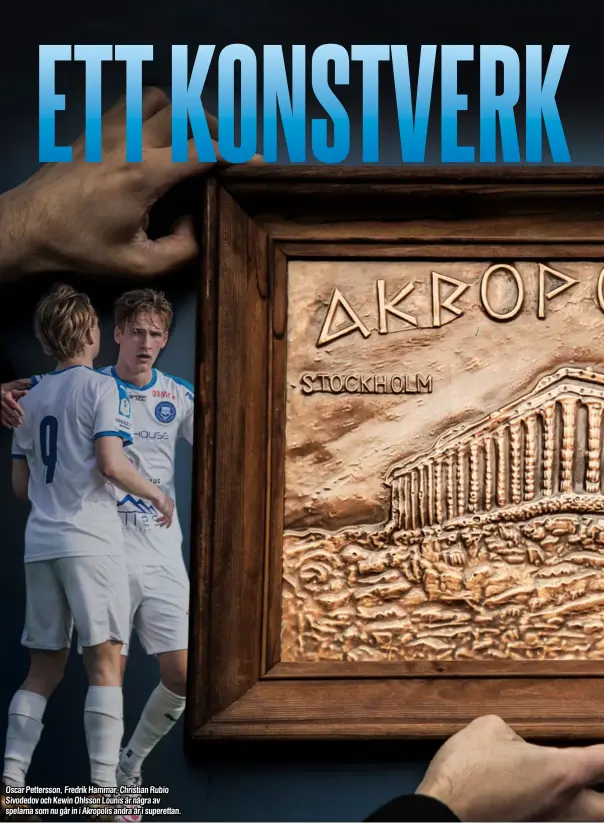  ??  ?? Oscar Pettersson, Fredrik Hammar, Christian Rubio Sivodedov och Kewin Ohlsson Lounis är några av spelarna som nu går in i Akropolis andra år i superettan.