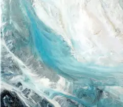  ??  ?? Glacier, one of a series of paintings by Vancouver artist Norah Borden, was given to Justin Trudeau in 2016.