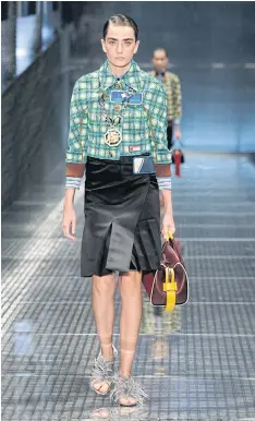  ??  ?? You don’t have to wear green all over. Prada spring/ summer 2017 is all about playing prints on prints on prints this season.