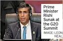  ?? IMAGE: LEON NEAL ?? Prime Minister Rishi Sunak at the G20 Summit