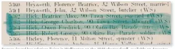  ??  ?? Frances found her relatives living in Wellington on the 1949 electoral roll, available on Ancestry