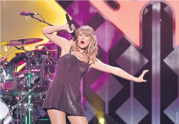  ??  ?? Taylor Swift performs during the Z100’s iHeartRadi­o Jingle Ball 2019 at Madison Square Garden in New York.