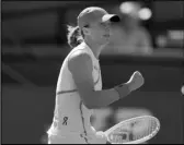  ?? Associated Press ?? Iga Swiatek, of Poland, reacts during a match against Danielle Collins, of the United States, at the BNP Paribas Open tennis tournament on Friday in Indian Wells.